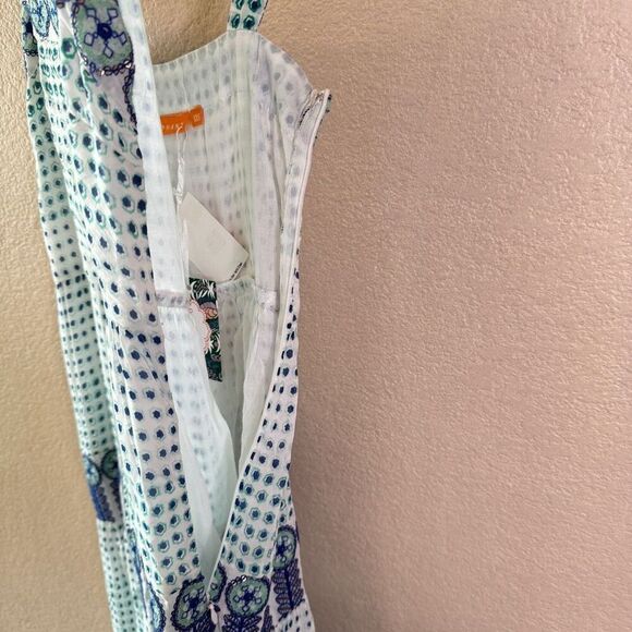 Tuckernuck Oliphant Strappy Maxi Dress Astrid Size XXS White Blue Embroidered - Picture 9 of 16